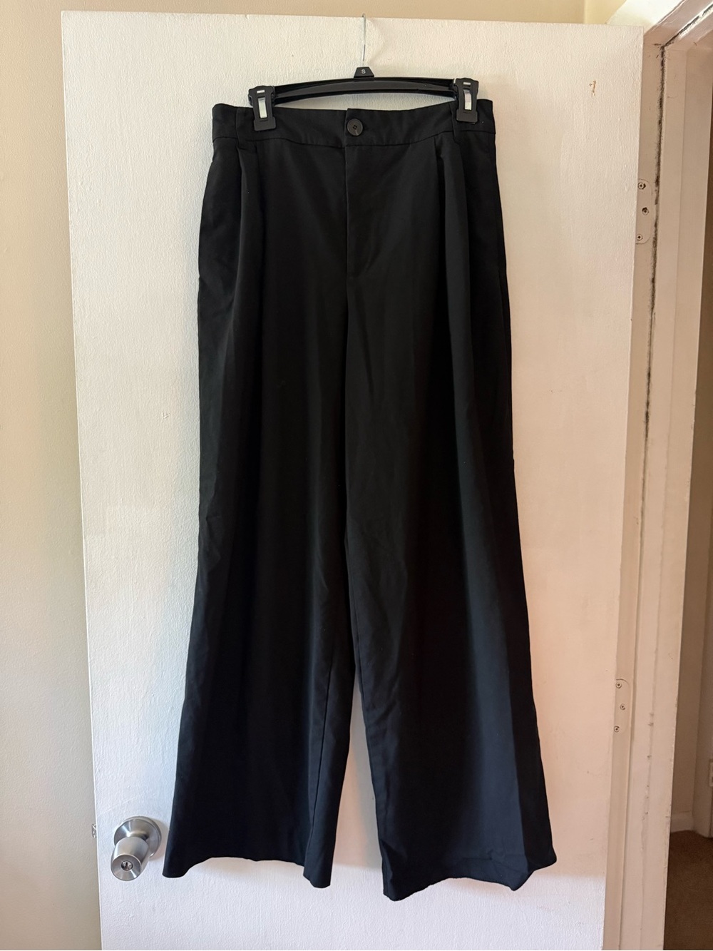 Zara High Waisted Wide Leg Tailored Trousers in Black Size Small